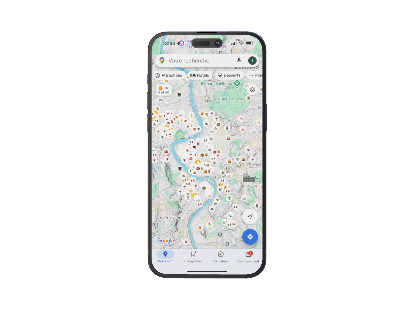 Rome Guide on iPhone with Google Maps